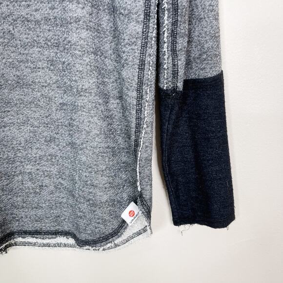 Vimmia Colorblock French Terry Sweatshirt Side Zip Heather Gray Black Womens S - Picture 5 of 8